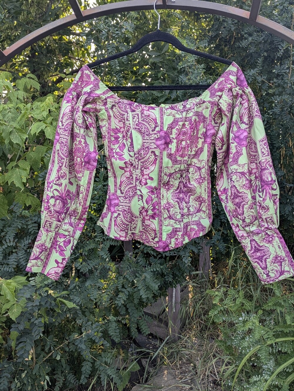 Ren Faire Corset Top Fairy Core Modern Boho Toile Regency Boho Forest Fairy - Picture 6 of 15
